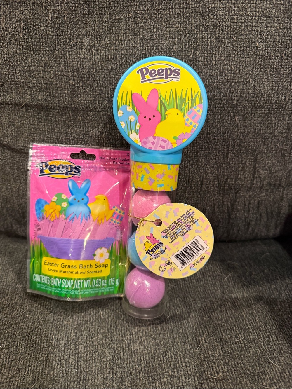 Peeps Pink Easter Bath Bomb Trio with Marshmallow-Scented Soap